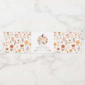 Fall Floral Pumpkin Brautparty Wasserflaschenetikett (Einzelnes Label)