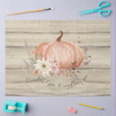 Fall Floral Pumpkin Burnt Orange Script Decoupage Seidenpapier (Basteln)