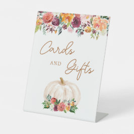 Fall Floral Pumpkin Cards und Geschenke Zeichen Sockelschild