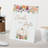 Fall Floral Pumpkin Cards und Geschenke Zeichen Sockelschild (In SItu)