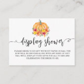Fall Floral Pumpkin Display Dusche Brautparty Begleitkarte (Vorderseite)