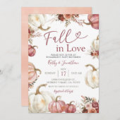 Fall Floral Pumpkin Engagement Party Einladung (Vorne/Hinten)