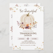 Fall Floral Pumpkin Erntedank Einladung (Vorne/Hinten)
