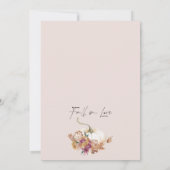 Fall Floral Pumpkin Fall Liebe Brautparty Inv Einladung (Rückseite)