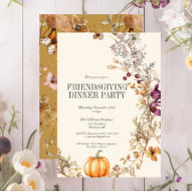 Fall Floral Pumpkin Friendsgiving Dinner Party