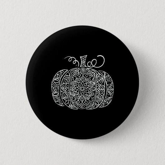 Fall Floral Pumpkin Graphic Button (Vorderseite)
