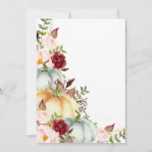 Fall Floral Pumpkin Hochzeit Einladung (Rückseite)