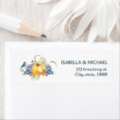 Fall Floral Pumpkin Hochzeitadresse Etikett (Insitu)