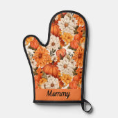 Fall Floral Pumpkin individuell anpassbar Ofenhandschuh (Vorderseite)