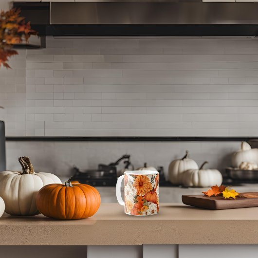 Fall Floral Pumpkin Kaffeetasse
