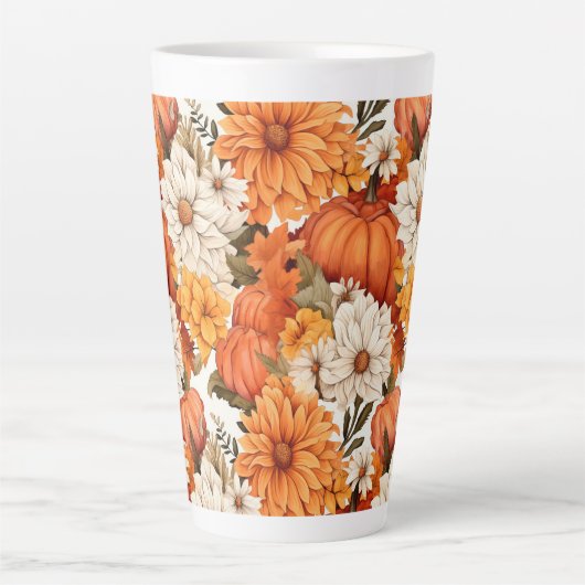 Fall Floral Pumpkin Milchtasse (Vorderseite)