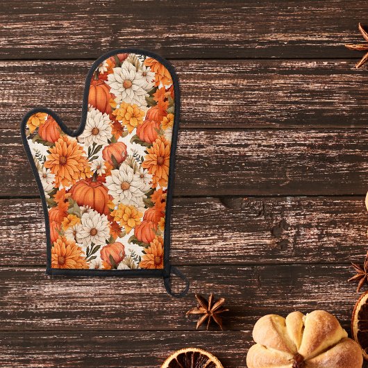Fall Floral Pumpkin Ofenhandschuh