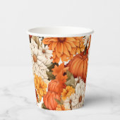Fall Floral Pumpkin Pappbecher (Rückseite)