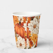 Fall Floral Pumpkin Pappbecher (Rechts)