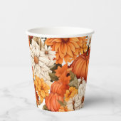 Fall Floral Pumpkin Pappbecher (Vorderseite)