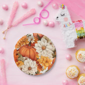 Fall Floral Pumpkin Pappteller (Party)