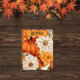 Fall Floral Pumpkin Rezept Notizblock