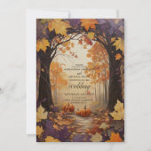 Fall Floral Pumpkin Rustikale Hochzeit Einladung (Vorderseite)