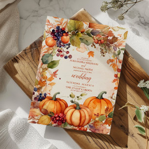 Fall Floral Pumpkin Rustikale Hochzeit Einladung