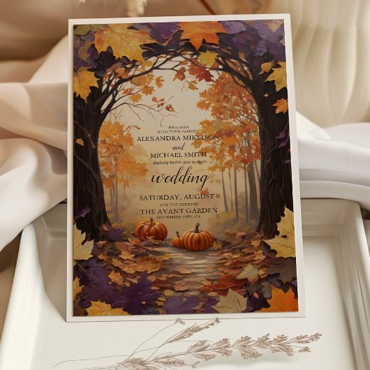 Fall Floral Pumpkin Rustikale Hochzeit Einladung