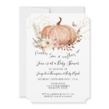 Fall Floral Pumpkin Sage Green Gold Baby Dusche