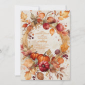 Fall Floral Pumpkin Scrip Hochzeit Einladung (Vorderseite)