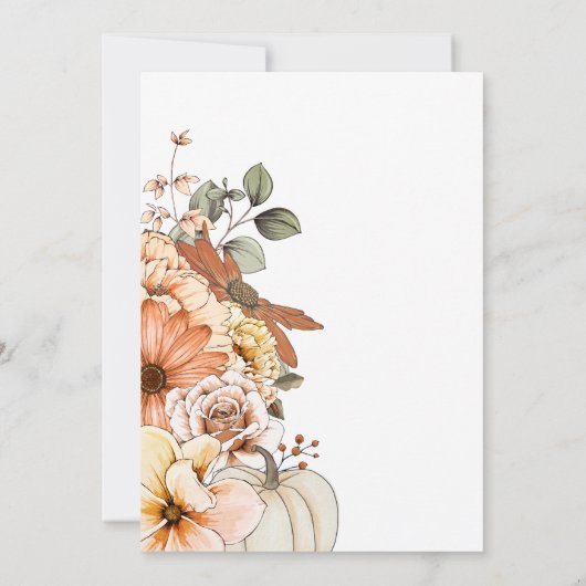 Fall Floral Pumpkin Script-Halloween-Party Einladung (Rückseite)