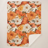 Fall Floral Pumpkin Sherpadecke (Vorderseite)