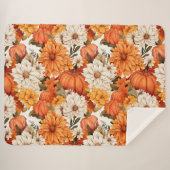 Fall Floral Pumpkin Sherpadecke (Vorderseite (Horizontal))