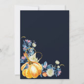 Fall Floral Pumpkin Wedding Einladung (Rückseite)