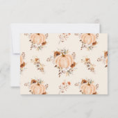 Fall Floral Pumpkin Wedding QR Code RSVP Karte (Rückseite)