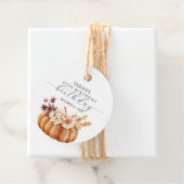 Fall Floral Pumpkin Woman Birthday Brunch Geschenkanhänger (Beispiel)