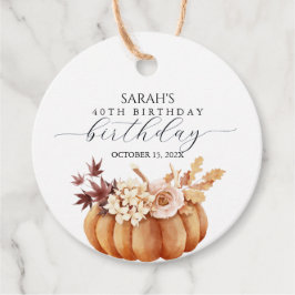 Fall Floral Pumpkin Woman Birthday Brunch Geschenkanhänger