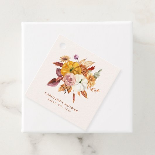 Fall Floral & Pumpkins Kinderdusche Geschenkanhänger (Beispiel)