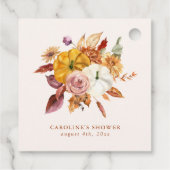 Fall Floral & Pumpkins Kinderdusche Geschenkanhänger (Rückseite)