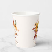 Fall Floral & Pumpkins Kinderdusche Pappbecher (Links)