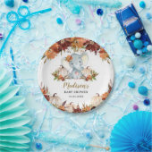 Fall Floral Pumpkins Niedlich Elephant Baby Dusche Pappteller (Party)