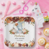 Fall Floral Pumpkins Niedlich Elephant Baby Dusche Pappteller (Party)