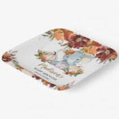 Fall Floral Pumpkins Niedlich Elephant Baby Dusche Pappteller (Gewinkelt)