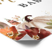 Fall Floral Pumpkins Niedlich Elephant Baby Dusche Poster (Ecke)