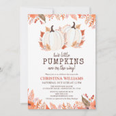 Fall Floral Pumpkins Wasserfarbe Zweiwindusche Einladung (Vorderseite)