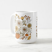 Fall Floral Pumpkins Wildblumen Dekoration Kaffeetasse (Vorderseite Links)