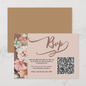 Fall Floral QR Code Response Card UAWG RSVP Karte (Vorne/Hinten)
