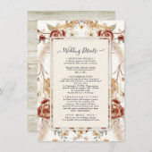 Fall Floral Red Watercolor Mustard Foliage Details Einladung (Vorne/Hinten)