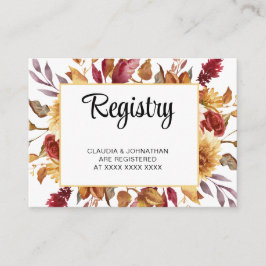 Fall Floral Registry Brautparty Begleitkarte