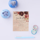 Fall Floral RETT DATES Terracotta Burgundy Red Flyer (Einzeln)