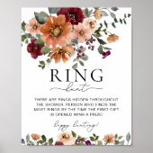 Fall Floral Ring Hunt Bridal Duschspiel Poster (Vorne)
