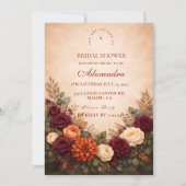 Fall Floral Romance Bridal Shower Einladung (Vorderseite)