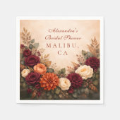 Fall Floral Romance Bridal Shower Serviette (Vorderseite)