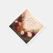 Fall Floral Romance Bridal Shower Serviette (Ecke)